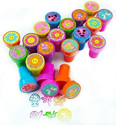 Tiny Mills 24 Pcs Spring Flowers Butterfly Stampers for Kids Easter Egg Fillers
