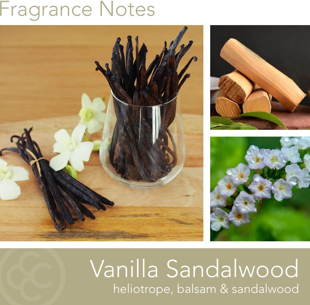 Vanilla Sandalwood Scented Jar Candle, Wellness Collection, Relaxing Aromatherapy Candle, 2 Wick White Jar Soy Blend Wax Candle for Home, 60hr Burn, 16 oz - USA Poured