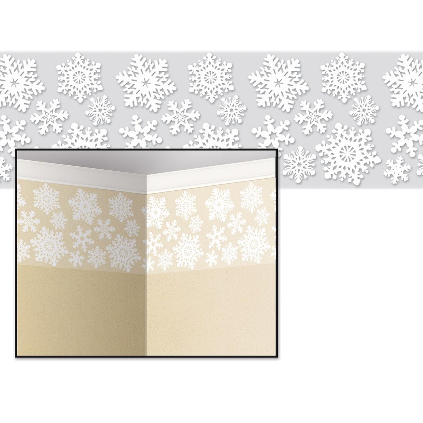 6 Pack Beistle Christmas Snowflake Border Trim Wall Decoration