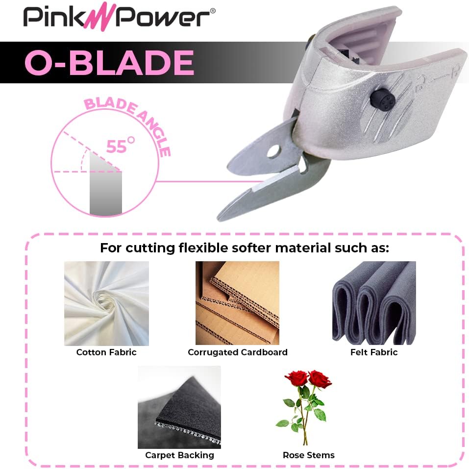 Paper and Fabric Replacement Blade for Pink Power HG2043 4V Lithium Ion Pink Cordless Electric Scissors (PPO Blade : 1 Pack)