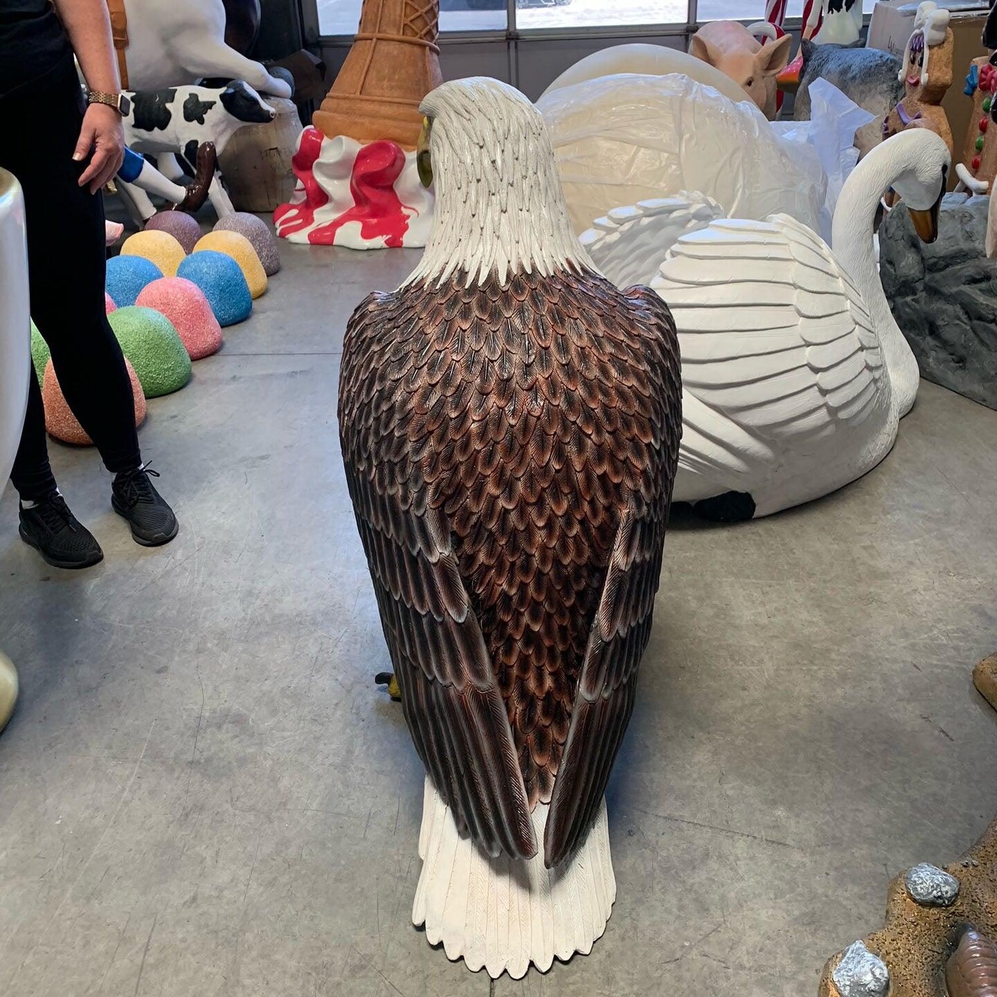 Standing Bald Eagle Life Size Statue