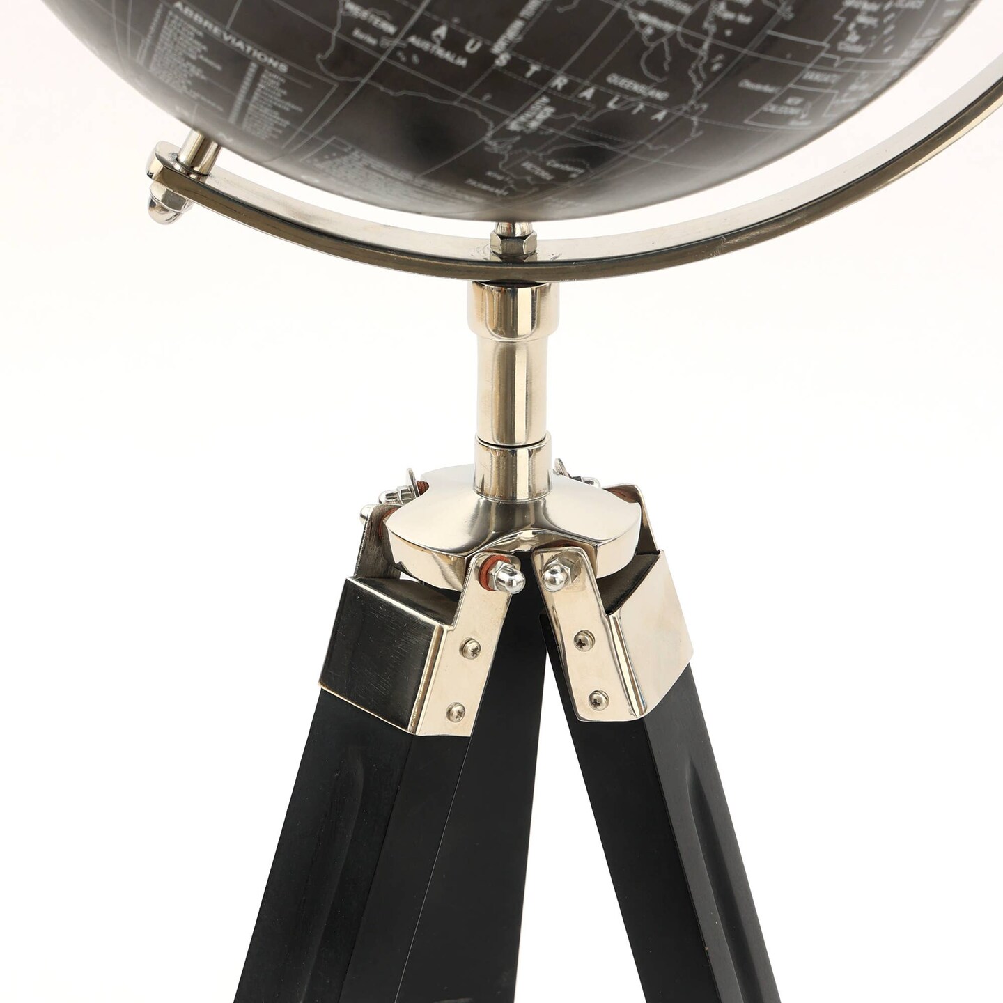 Tabletop Decorative Globe on Aluminium Tripod Stand - 32&#x22;(H)