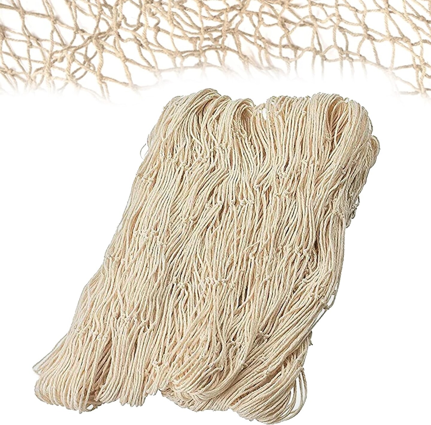 4E&#x27;s Novelty 1 Pack Fish Net Decorations - Natural Cotton 14ft x 4ft Beach Themed Party Decor