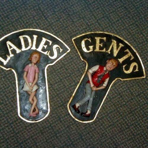 Restroom Wall Decor Ladies and Gents Sign