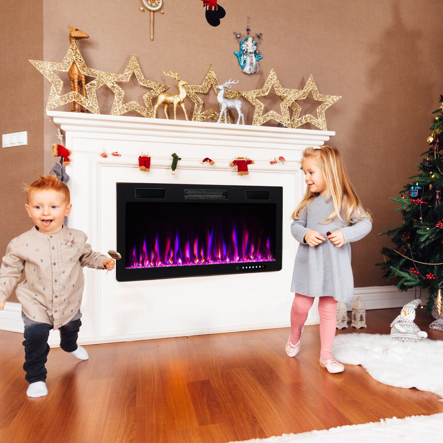 Electric Fireplace Recessed and Wall Mounted