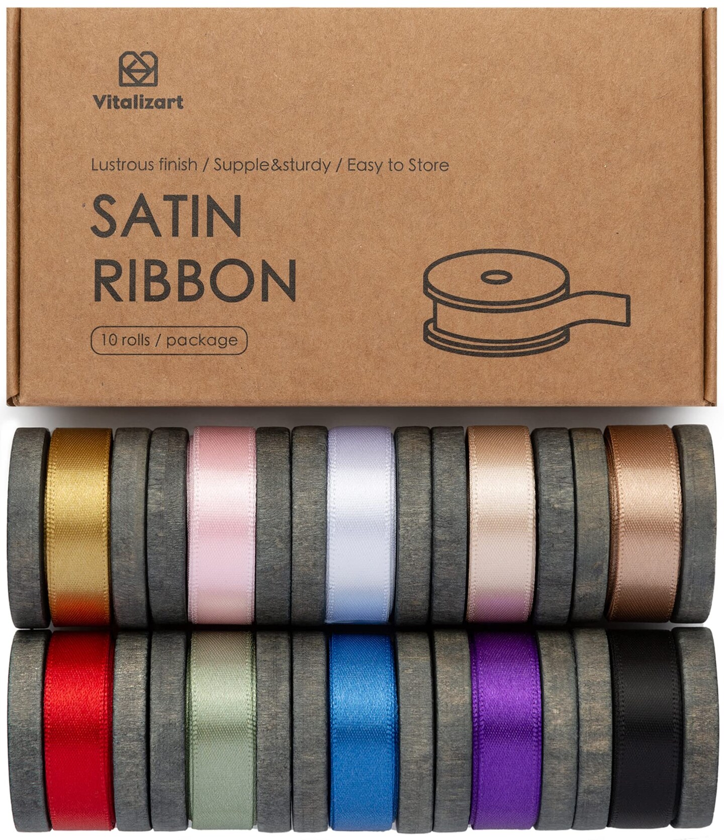 Satin Ribbon 3/8 Inch Double Faced Silk Like Thin Ribbon for Gift Wrapping Bouquet Hair Wedding Christmas Decoration 30 Yards