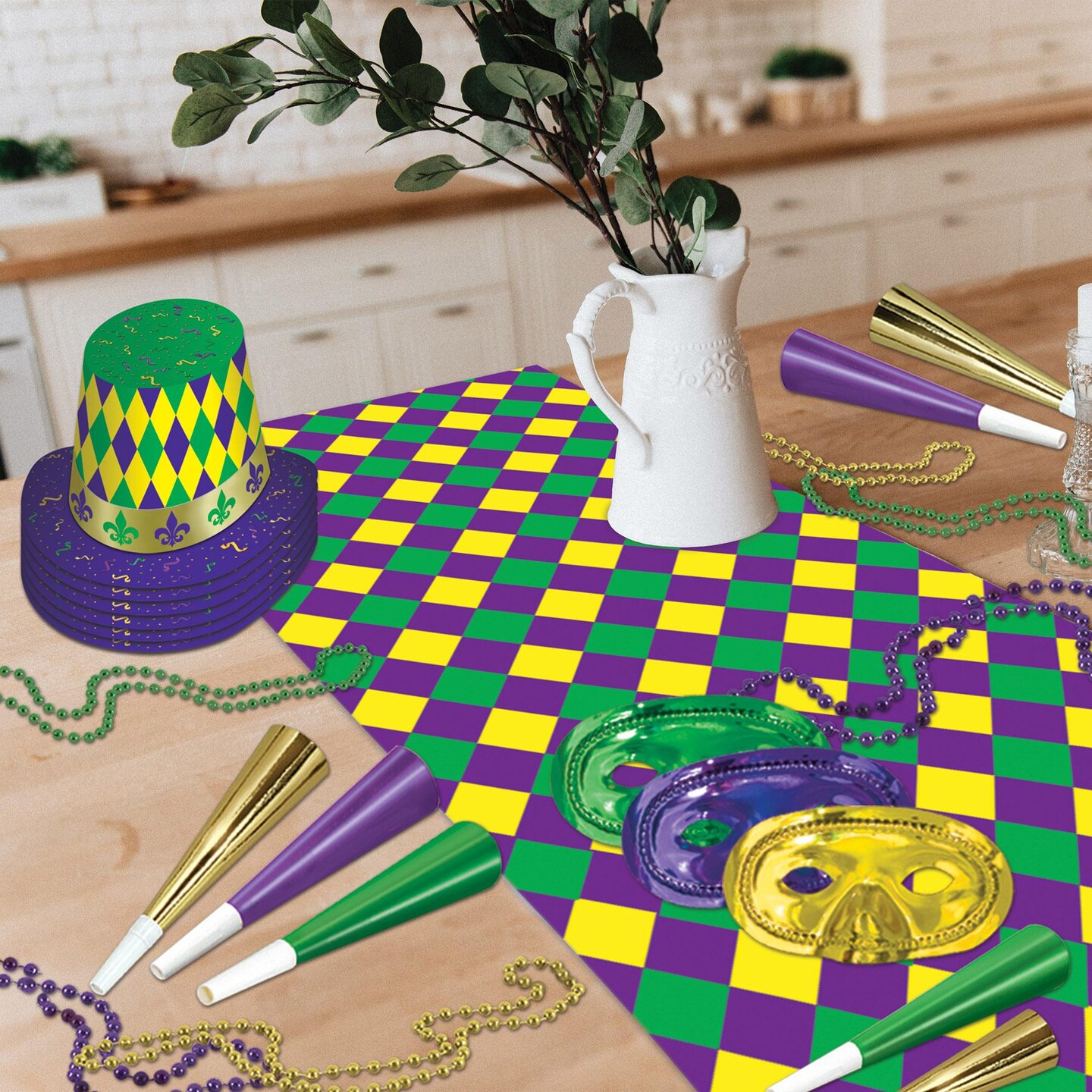 12 Pack Beistle Mardi Gras Printed Mardi Gras Paper Table Runner