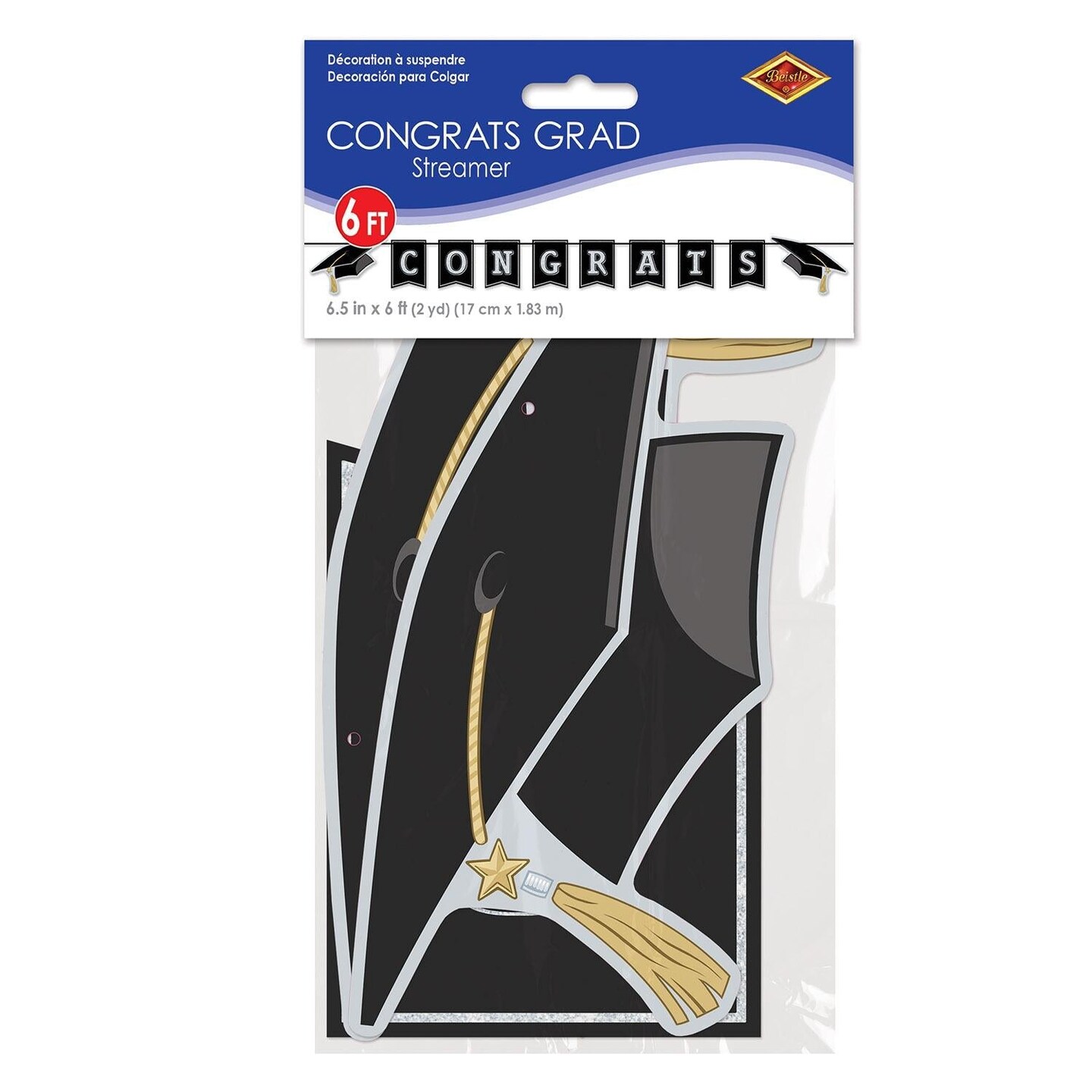 12 Pack Beistle Congrats Grad Graduation Party Streamer