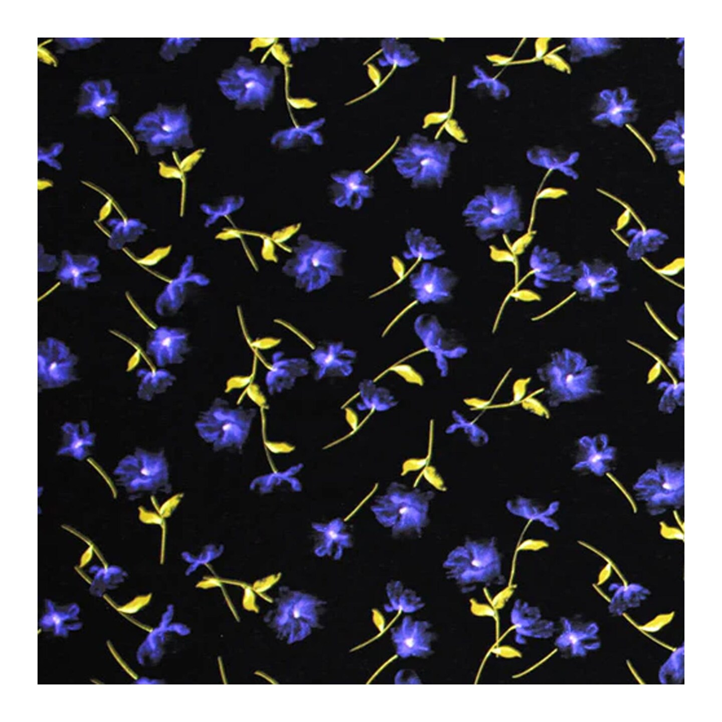 Purple Flowers in the Abyss Printed Spandex