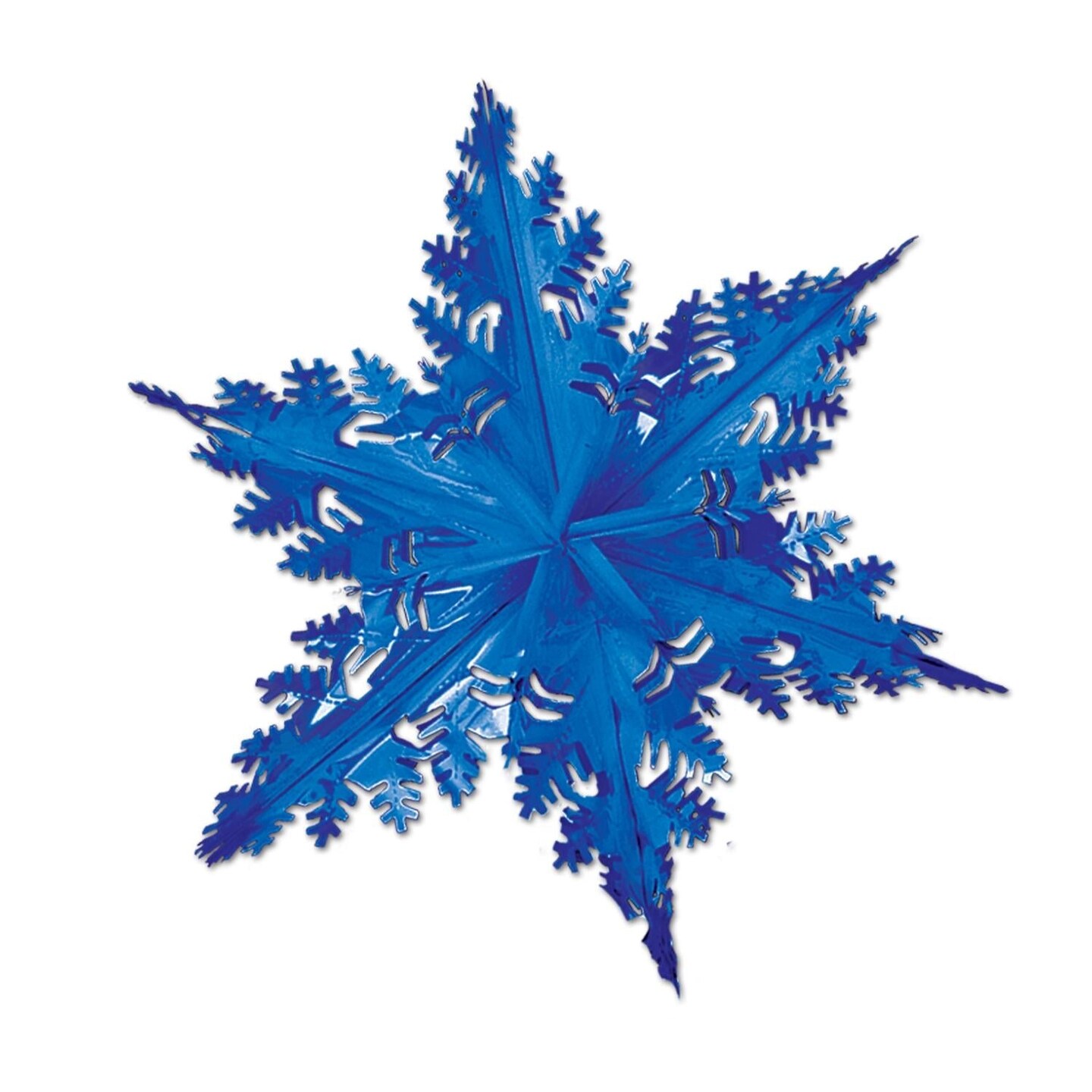 12 Piece Beistle Christmas Metallic Winter Snowflake - blue