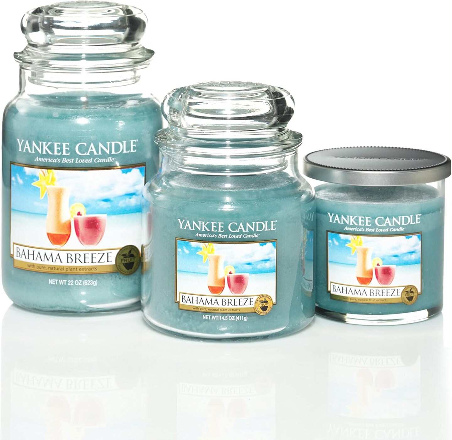 Bahama Breeze Scented, Classic 22oz Large Jar Single Wick Candle, Over 110 Hours of Burn Time, Perfect for Tropical Beach-Themed Setting