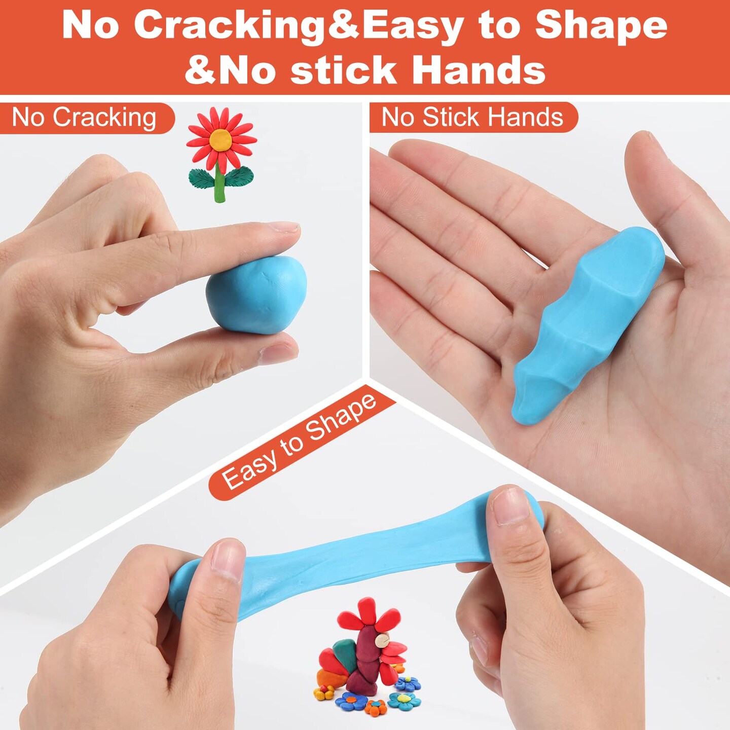 Polymer Clay Starter kit, Oven Bake Modeling Clay with Sculpting Tools, 28 Colors,1.7 lb