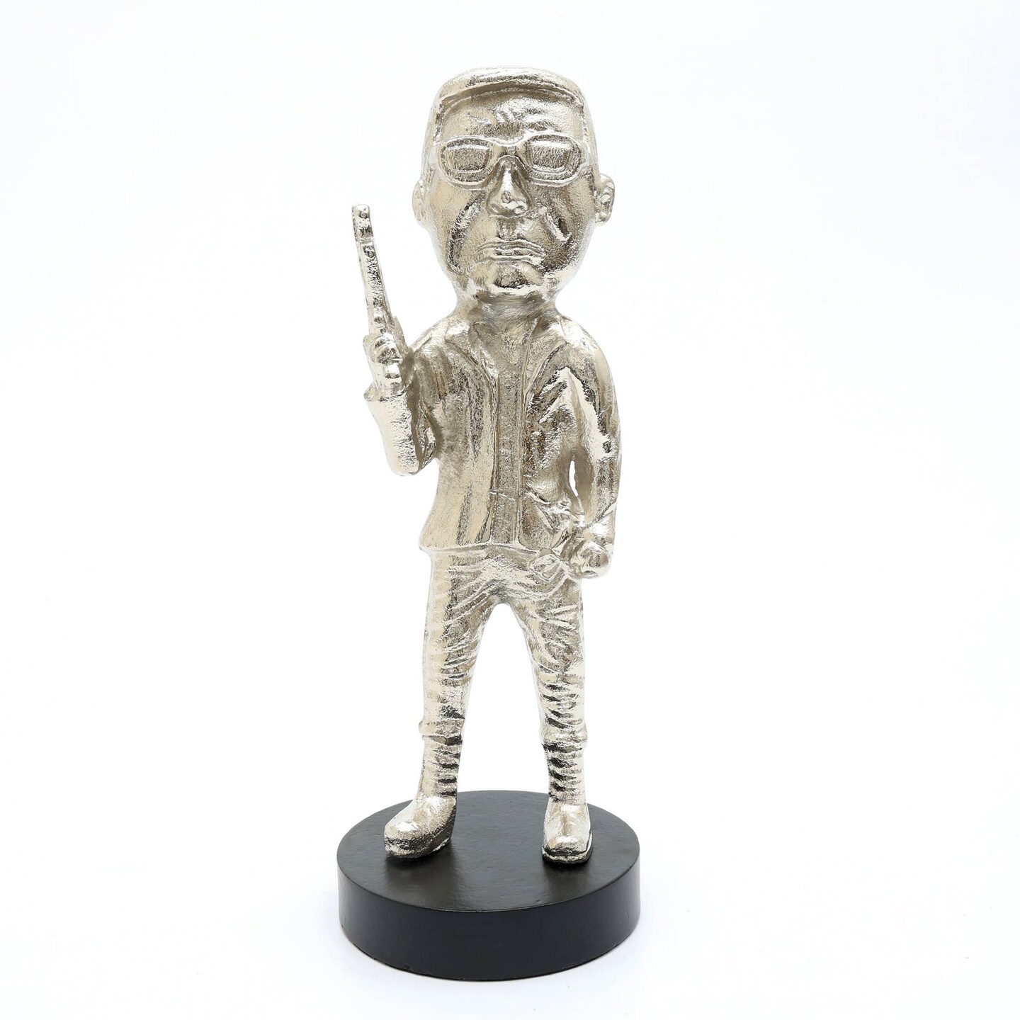 Decorative Aluminum Sculpture on Base - 5&#x22;x5&#x22;x13&#x22;