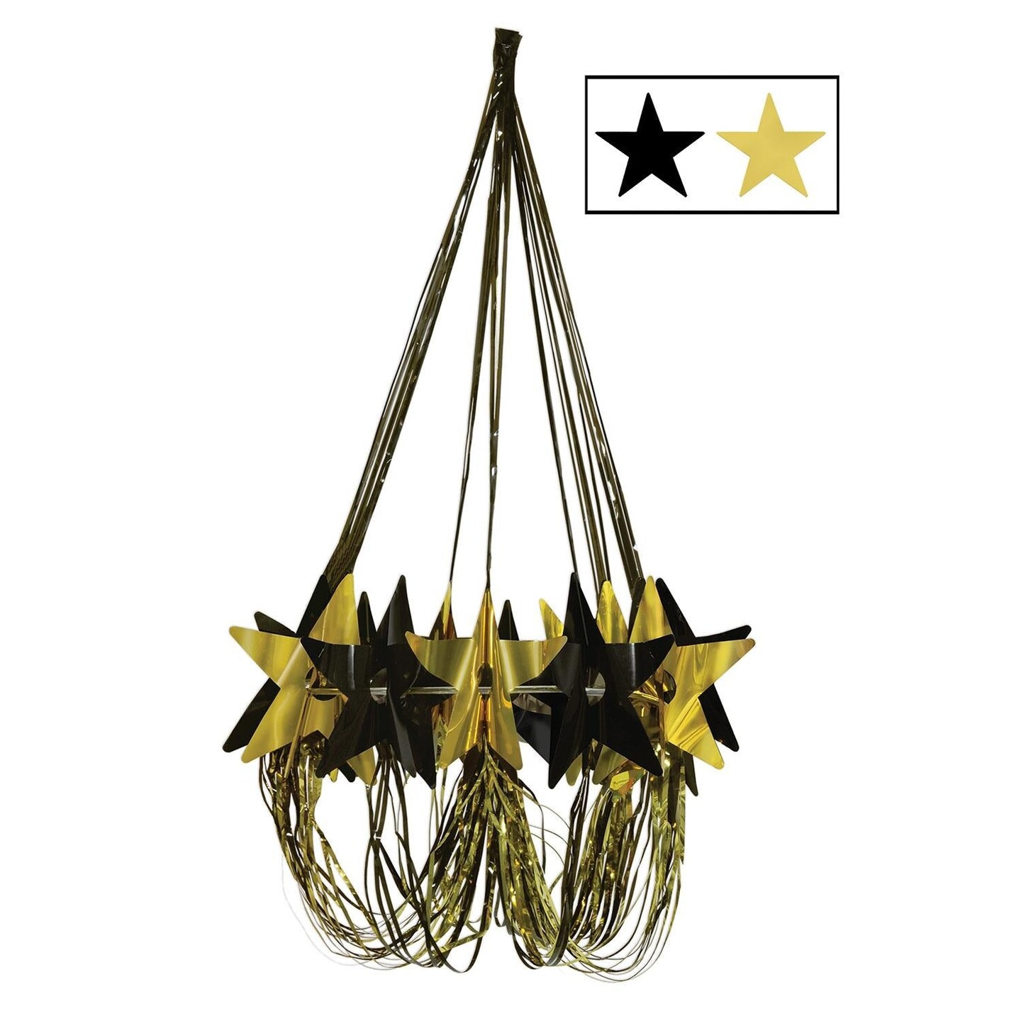 6 Pack Beistle Star Party Chandelier - black/gold
