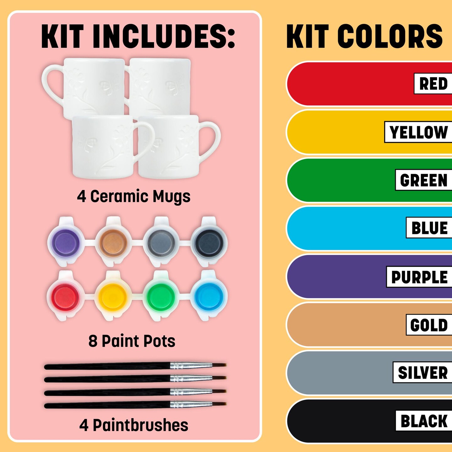 Tulip Painted by Me Buds &#x26; Blossoms 4-Pc. Mug Kit