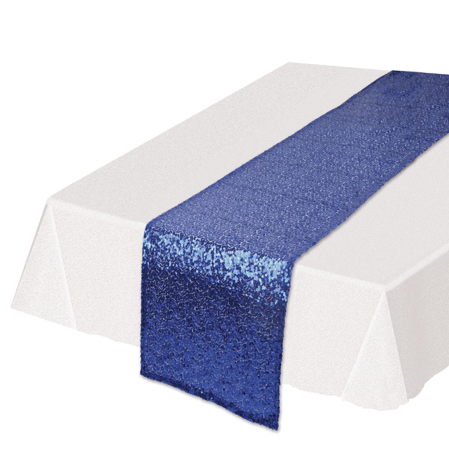 Bulk 12 Pack Beistle Blue Sequined Party Table Runner