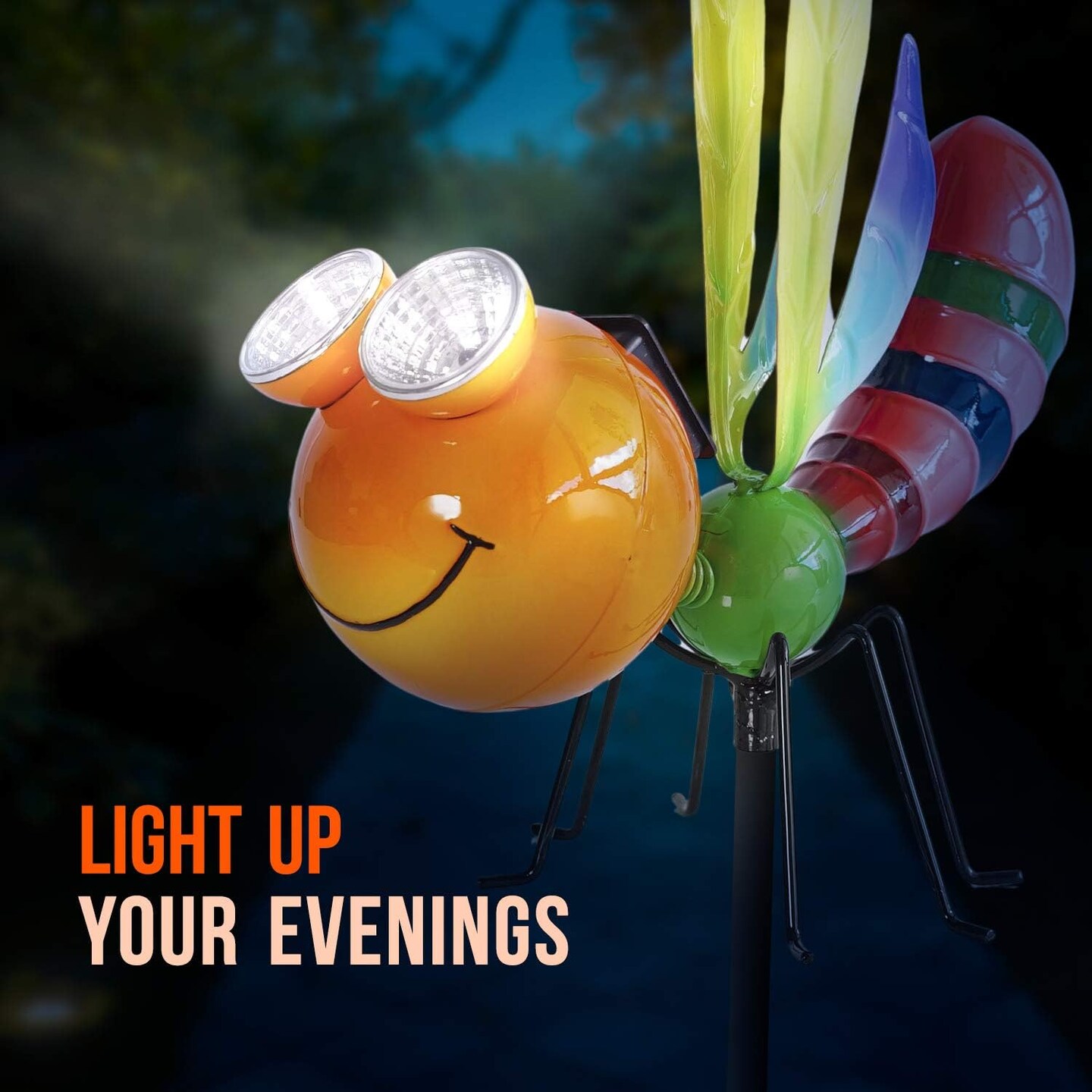 Dragonfly Solar Light - Metal Yard Art - Add Whimsy To Your Garden - Solar Yard Decorations - Outdoor Decor