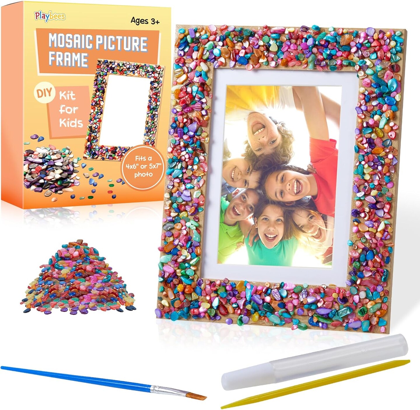 Kids Picture Frame Mosaic Craft Kit Craft DIY Arts &#x26; Crafts for Kids Frame Kit Great Birthday Gifts for 3 4 5 6 7 8 9 10 11 12 Year Old Holiday Christmas Gift for Girls