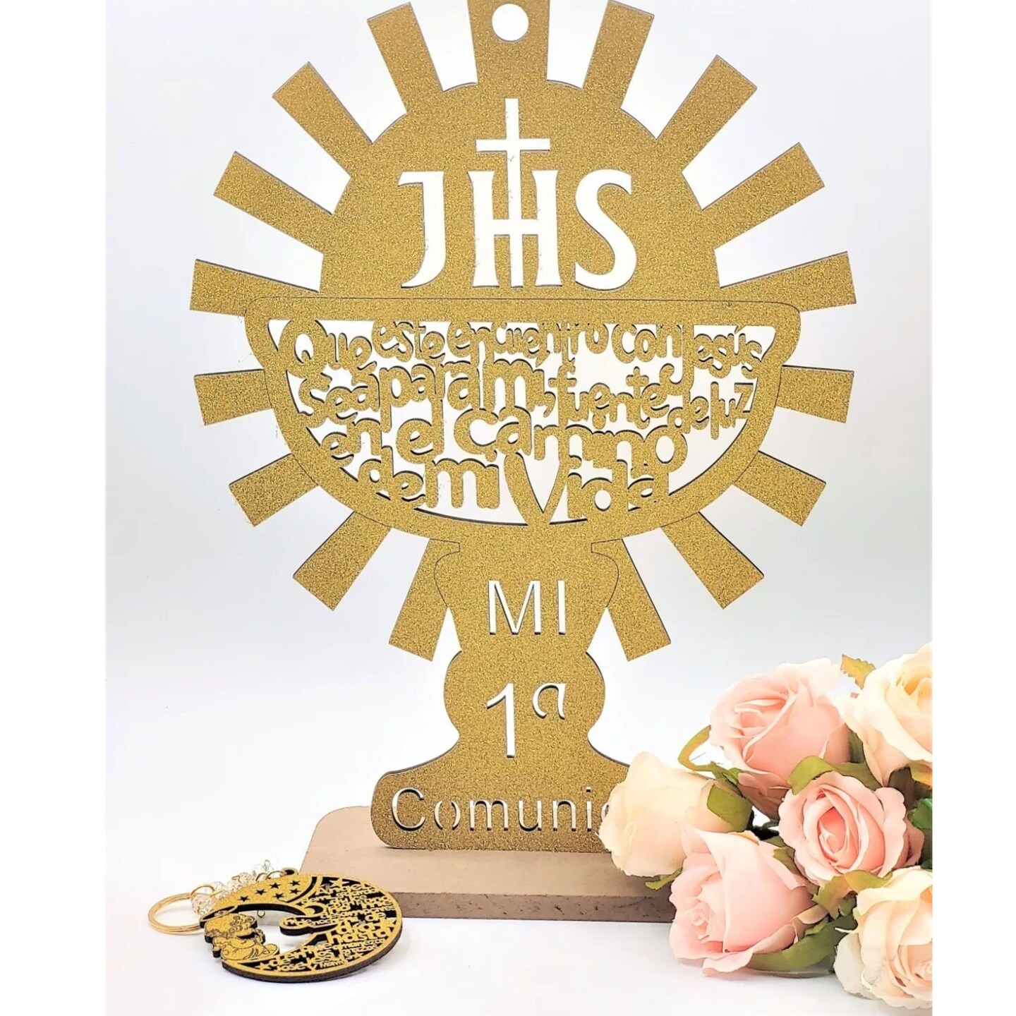 12pcs Wood Religious Centerpiece Cross JHS Chalice Communion
