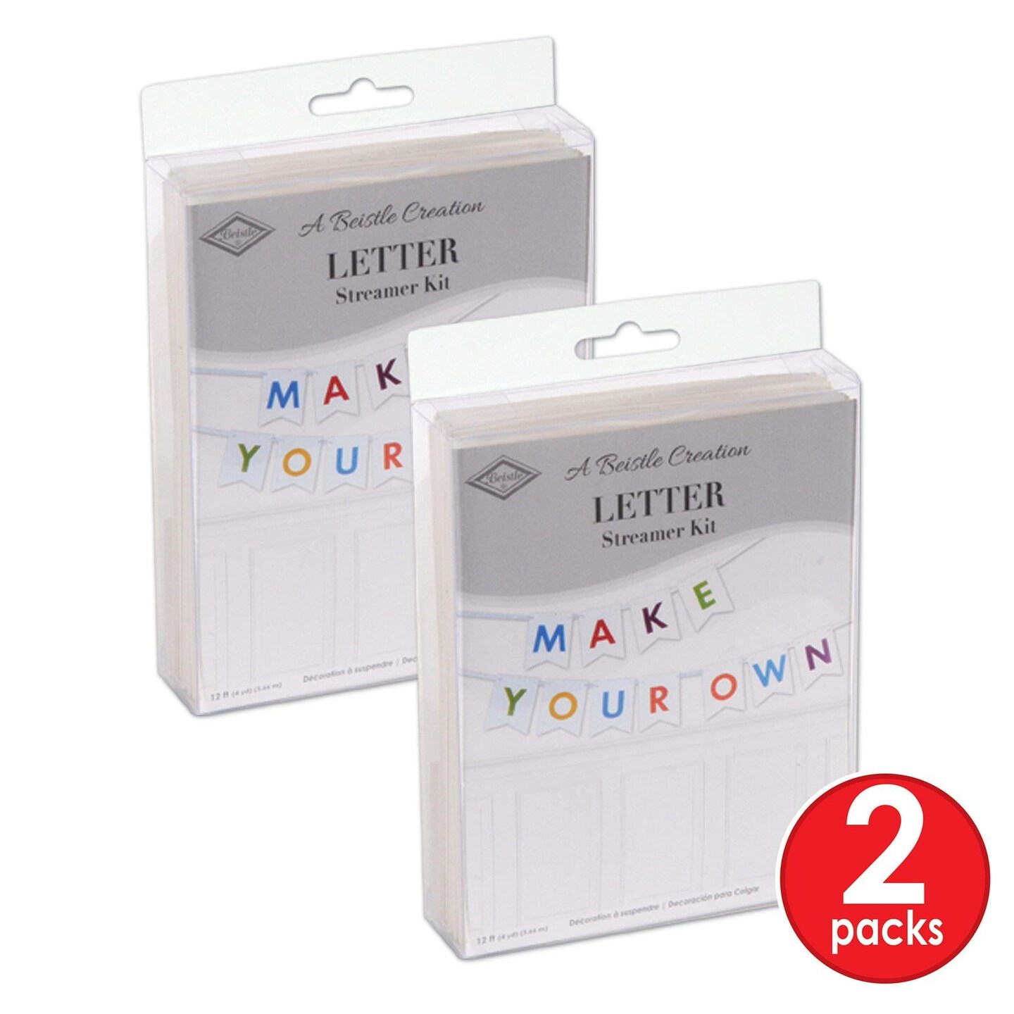 12 Pack Beistle Letter Party Streamer Kit