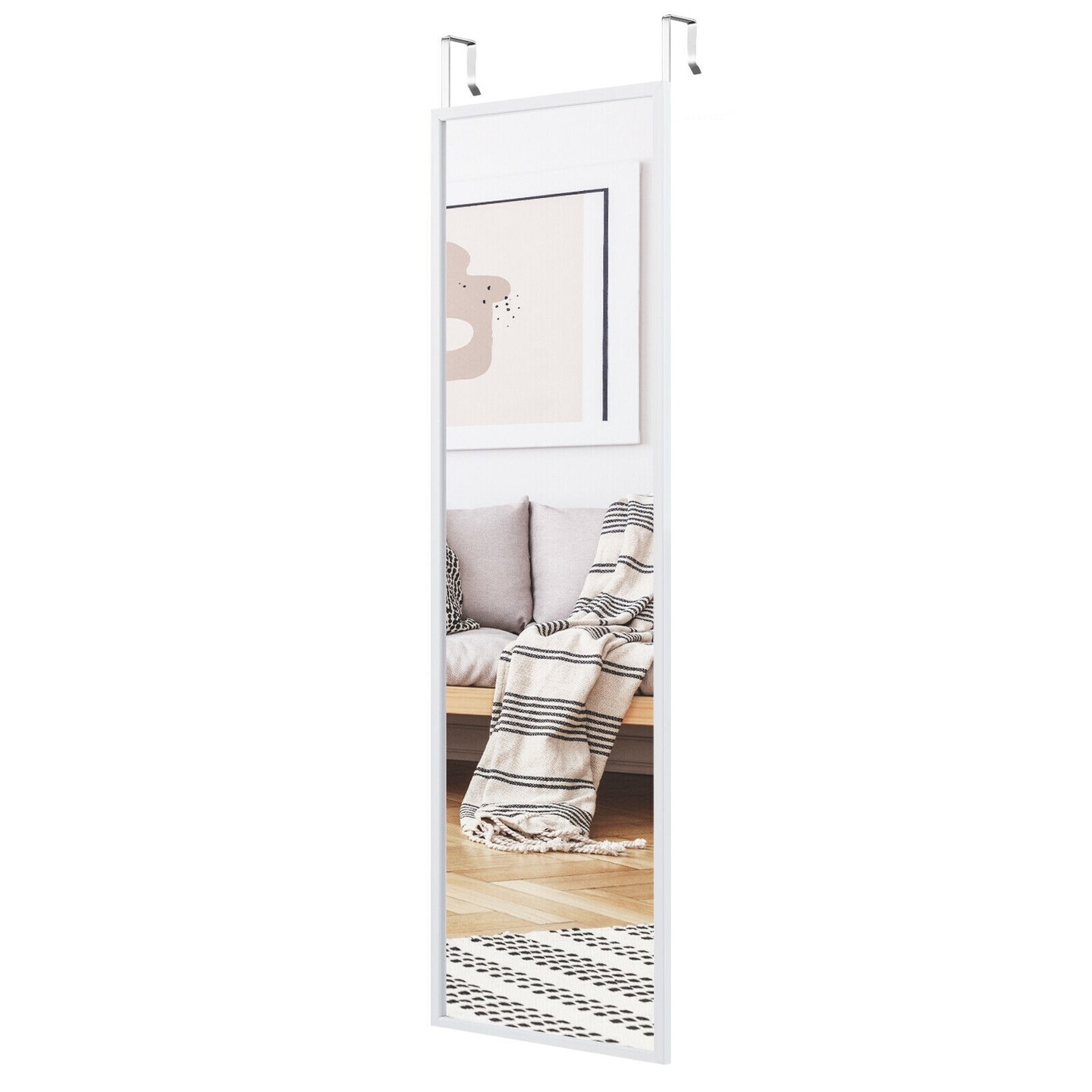 Full Length Metal Door Mirror with Adjustable Hook