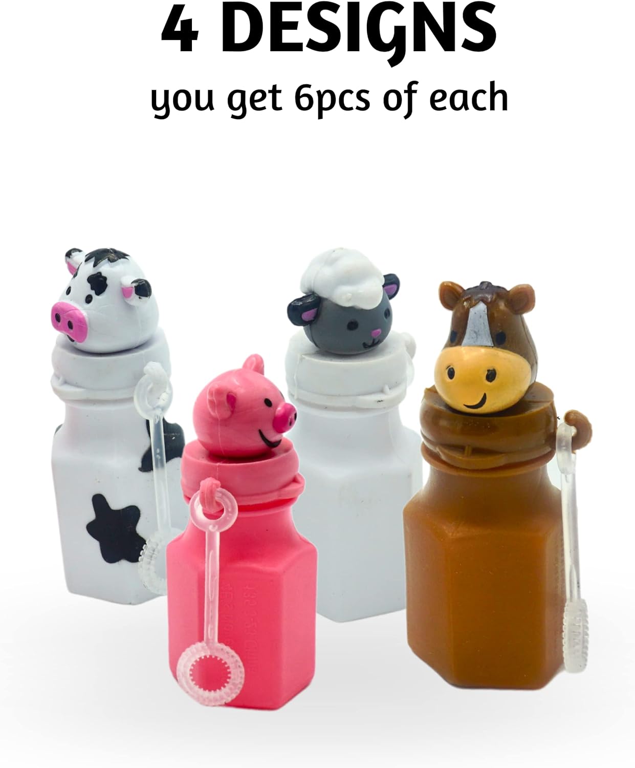 4E&#x27;s Novelty 24 Pack Farm Animal Bubbles Party Favors - Barnyard Farm Animal Bubbles, Farm Party Favors