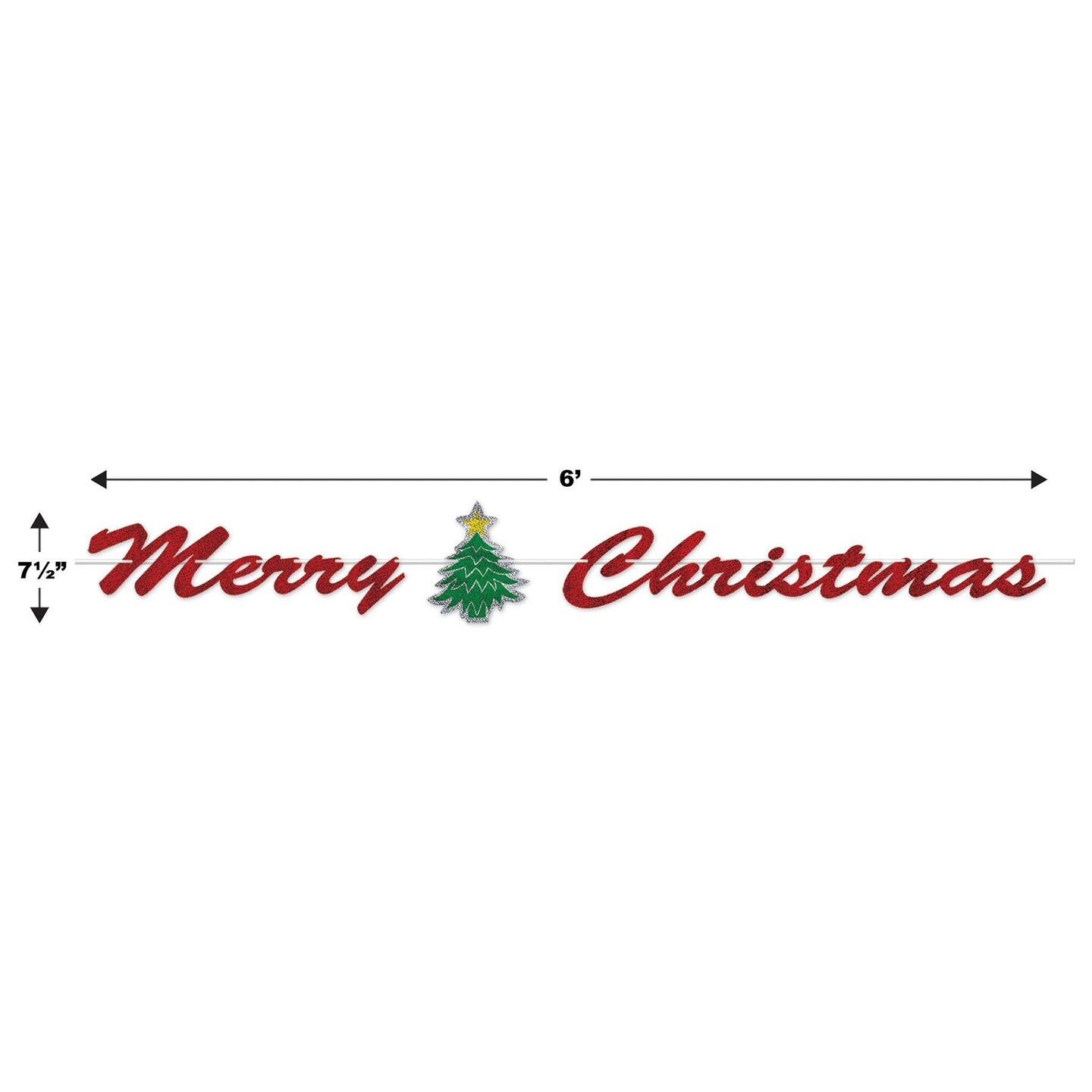 Merry Christmas Streamer - Bulk 12 Pack