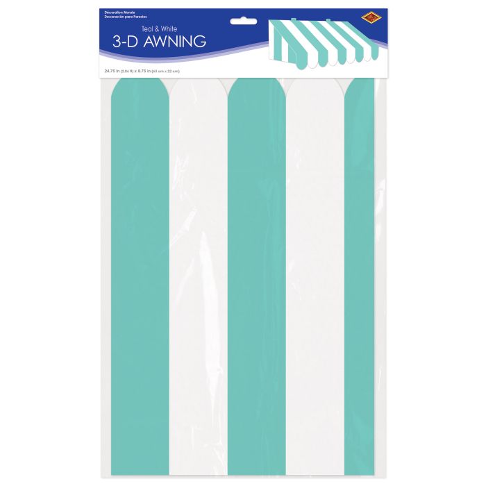 6 Pack Beistle 3-D Teal/White Awning Wall Decoration