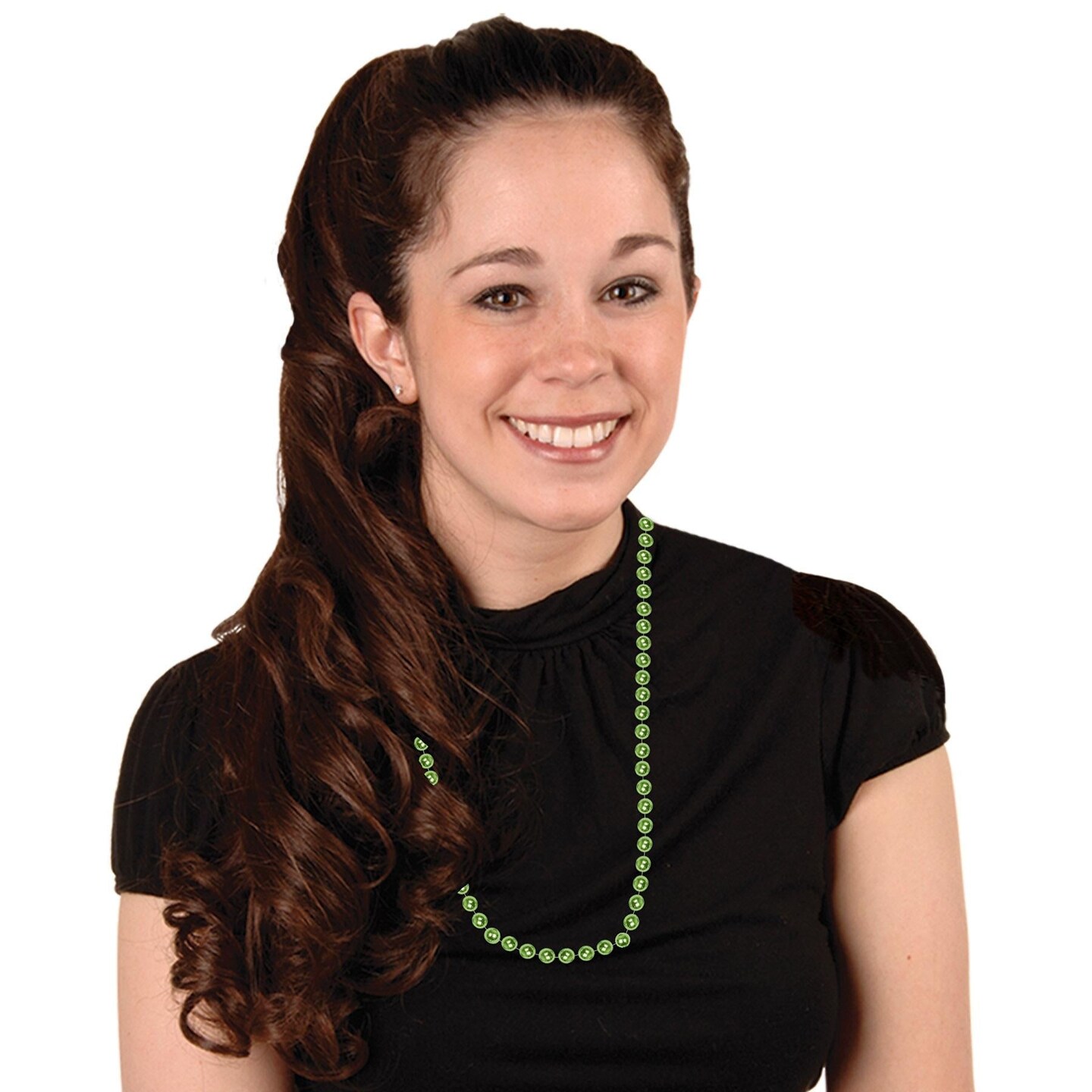 144 Pack Beistle Party Bead Necklaces - Small Round Light green