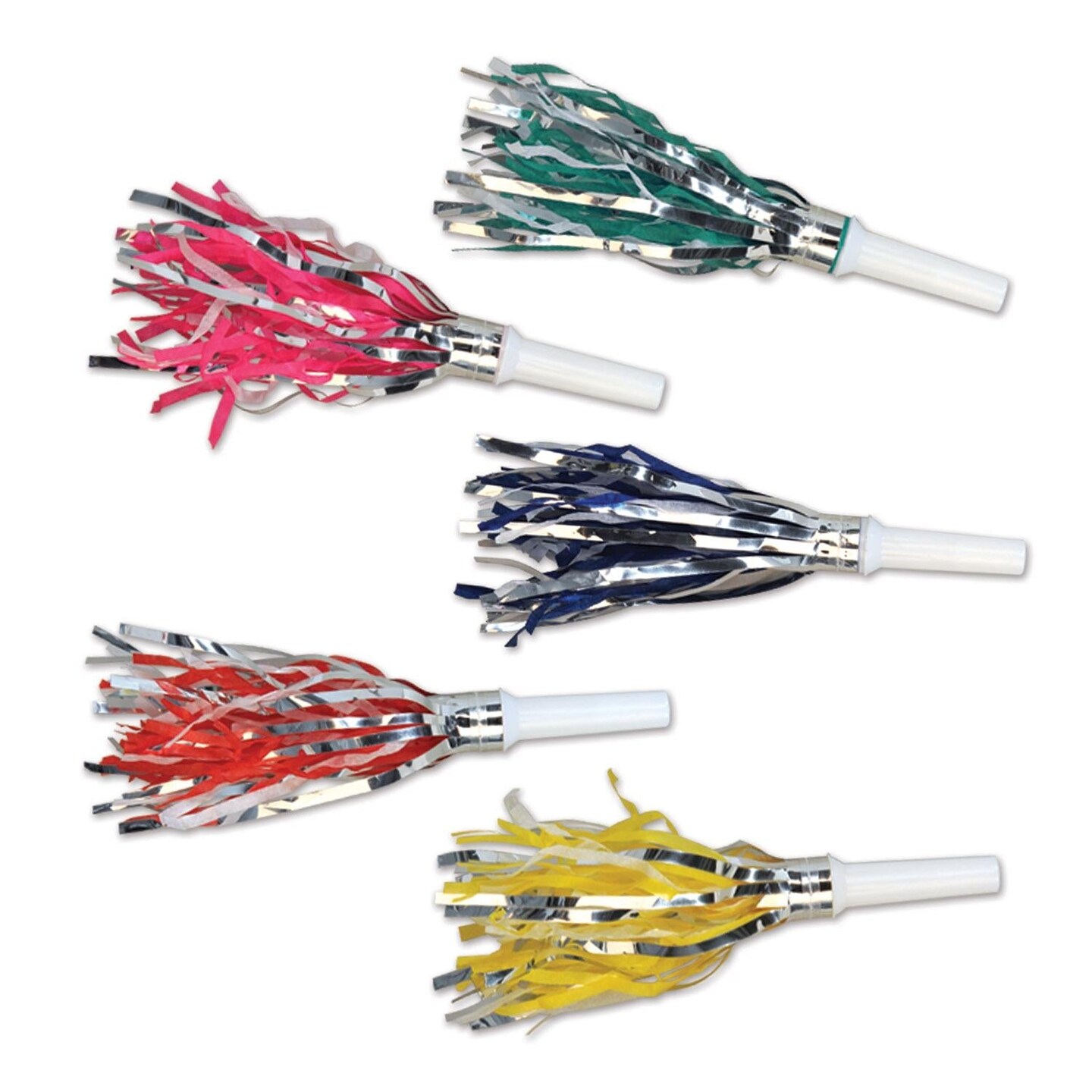 100 Pack Beistle New Year&#x27;s Eve Fringed Trumpet Noisemakers asst colors