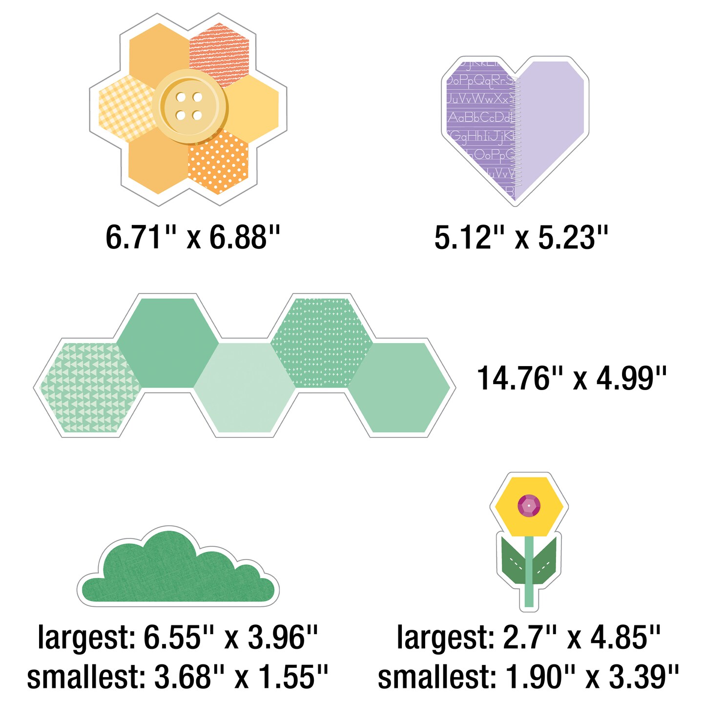 Carson Dellosa Crafty and Cool 64-Piece Crafting a Great Year Motivational Bulletin Board Set, School, Sun, Flowers, Heart Decorations, and More Classroom Decor