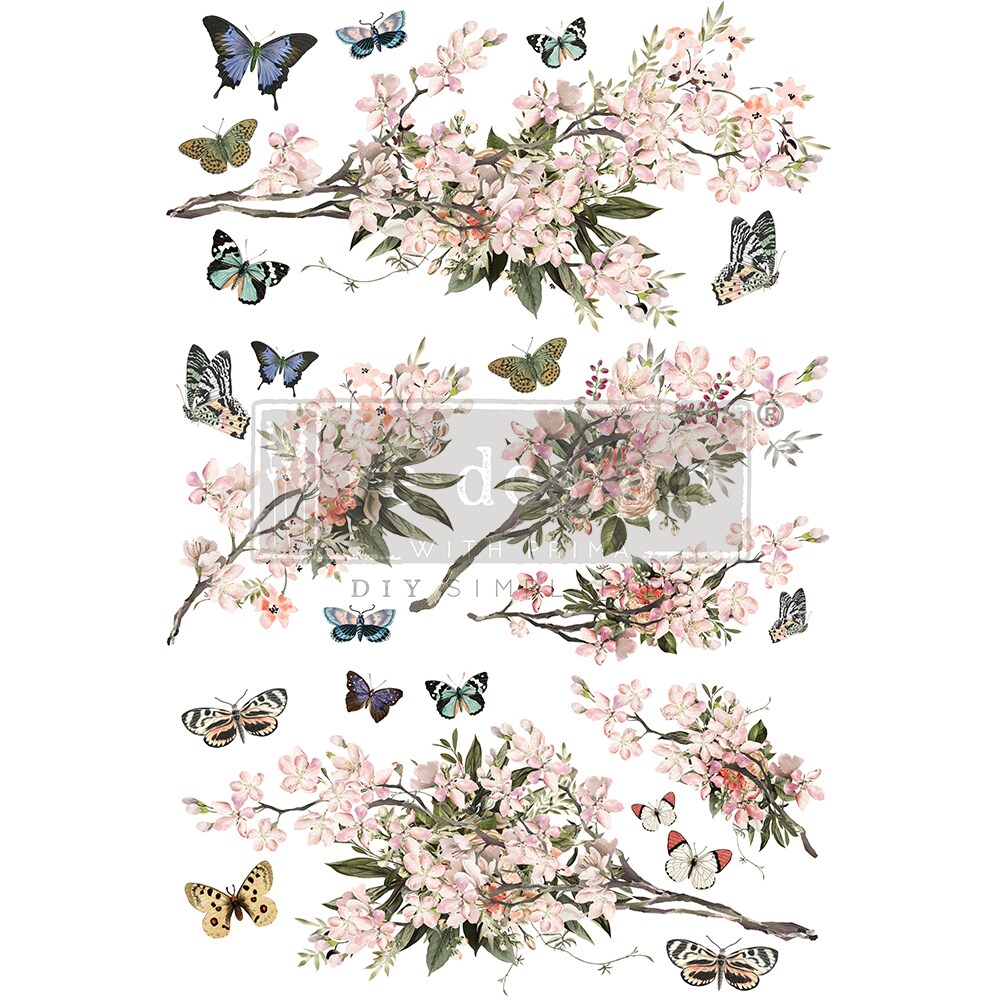 Decor Transfers® - Blossom Botanica - Total Sheet Size 24Inx35In, Cut Into 3 Sheets