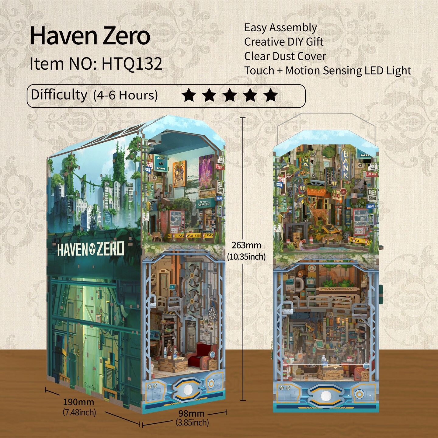 DIY Miniature Book Nook Kit | Haven Zero w/ Dust Cover