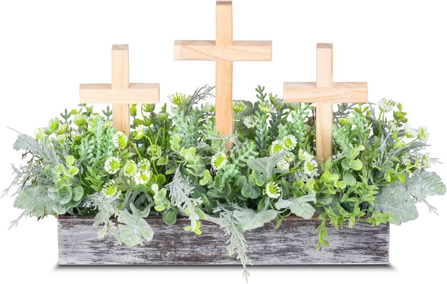 Easter Centerpiece Wooden Cross Decorations for Spring Easter Table Tabletop