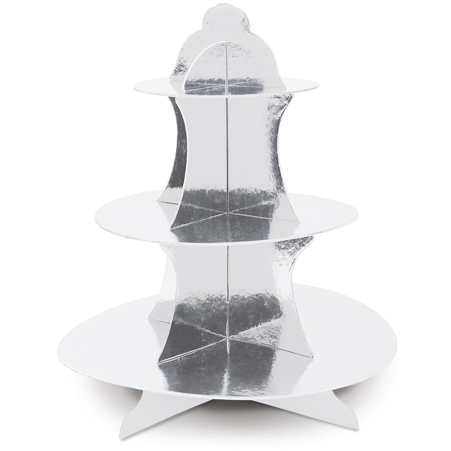 12 Pack Beistle Metallic Party Cupcake Stand - silver