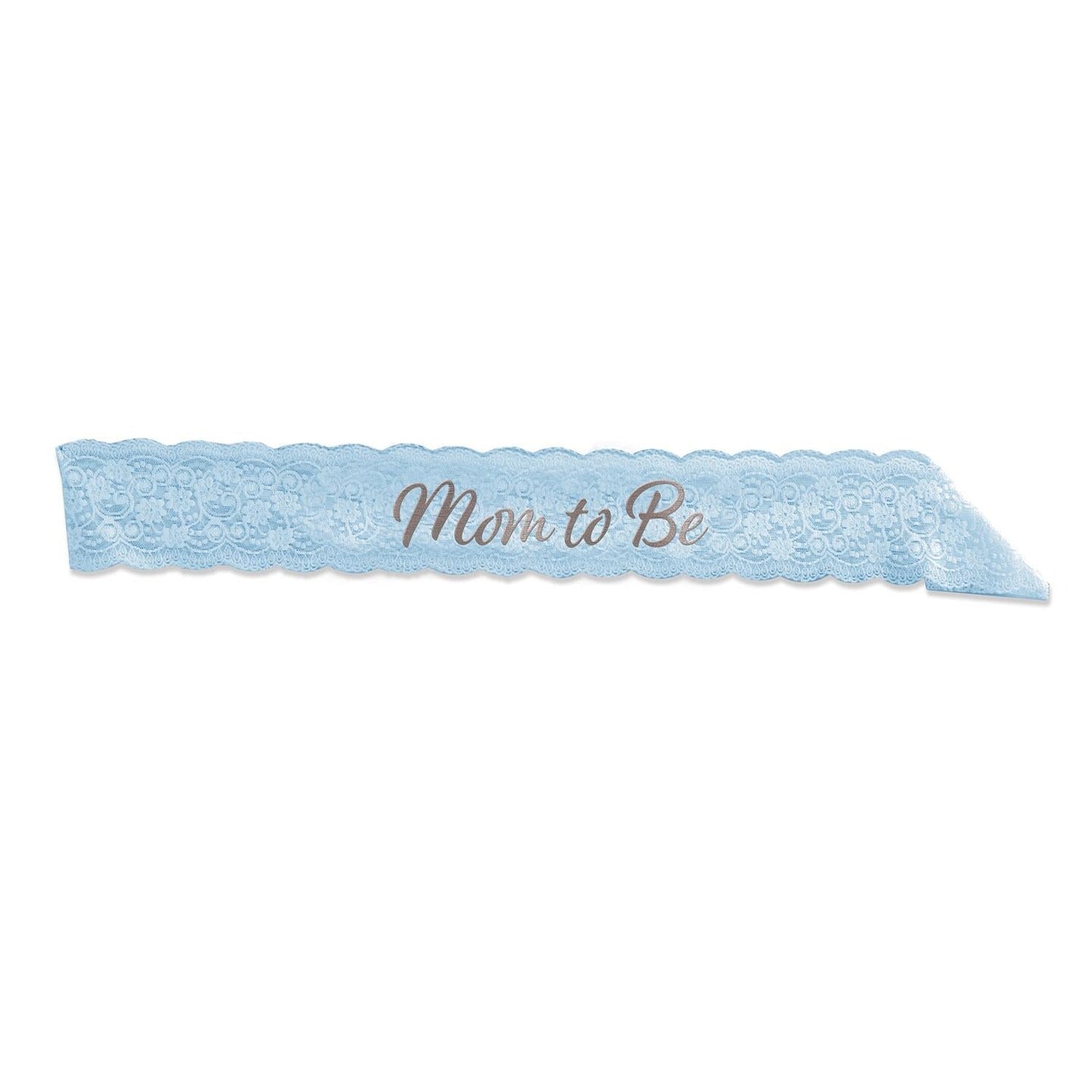6 Pack Beistle Mom To Be Lace Sash - Light blue
