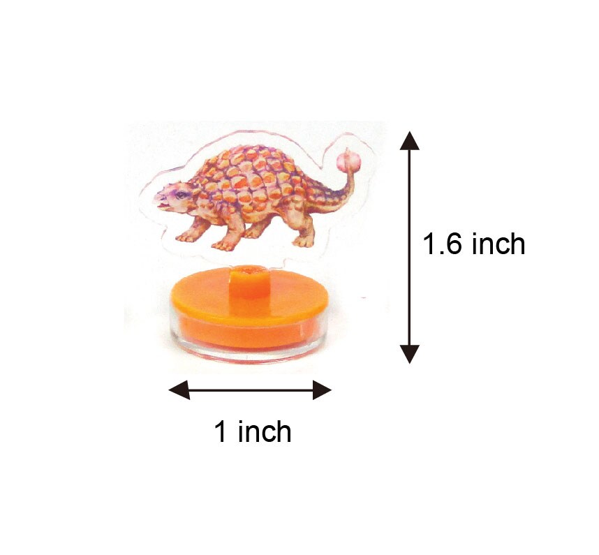 Jurassic Dinosaur Acrylic Self-Inking Stampers, 6 Pcs
