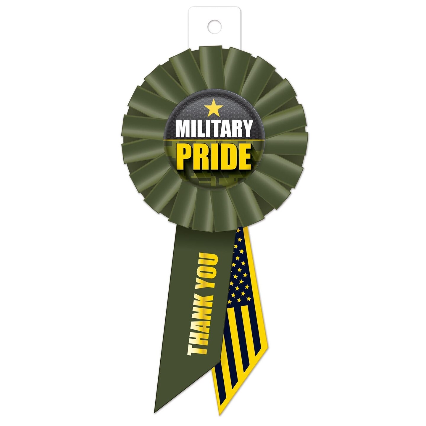 6 Pack Beistle Military Pride Rosette- Army- 6.5 Inch