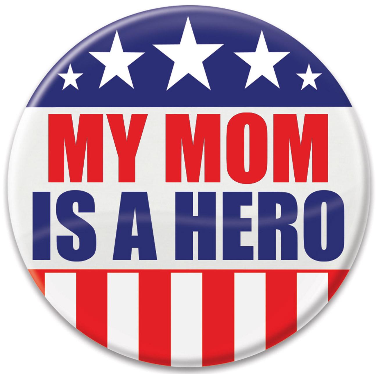 6 Pack Beistle My Mom Is A Hero Button