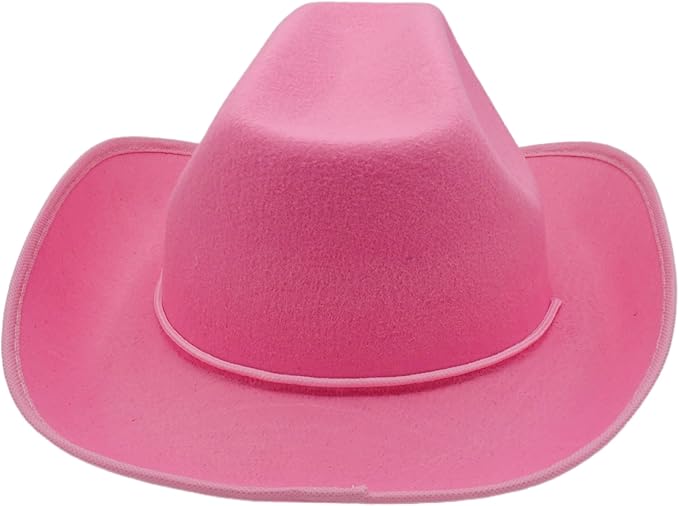 4E&#x2019;s Novelty 4 Pack Pink Cowgirl Hat - Felt Cowboy Hats w/ Chin Strap - Western Theme Party, Kids Size