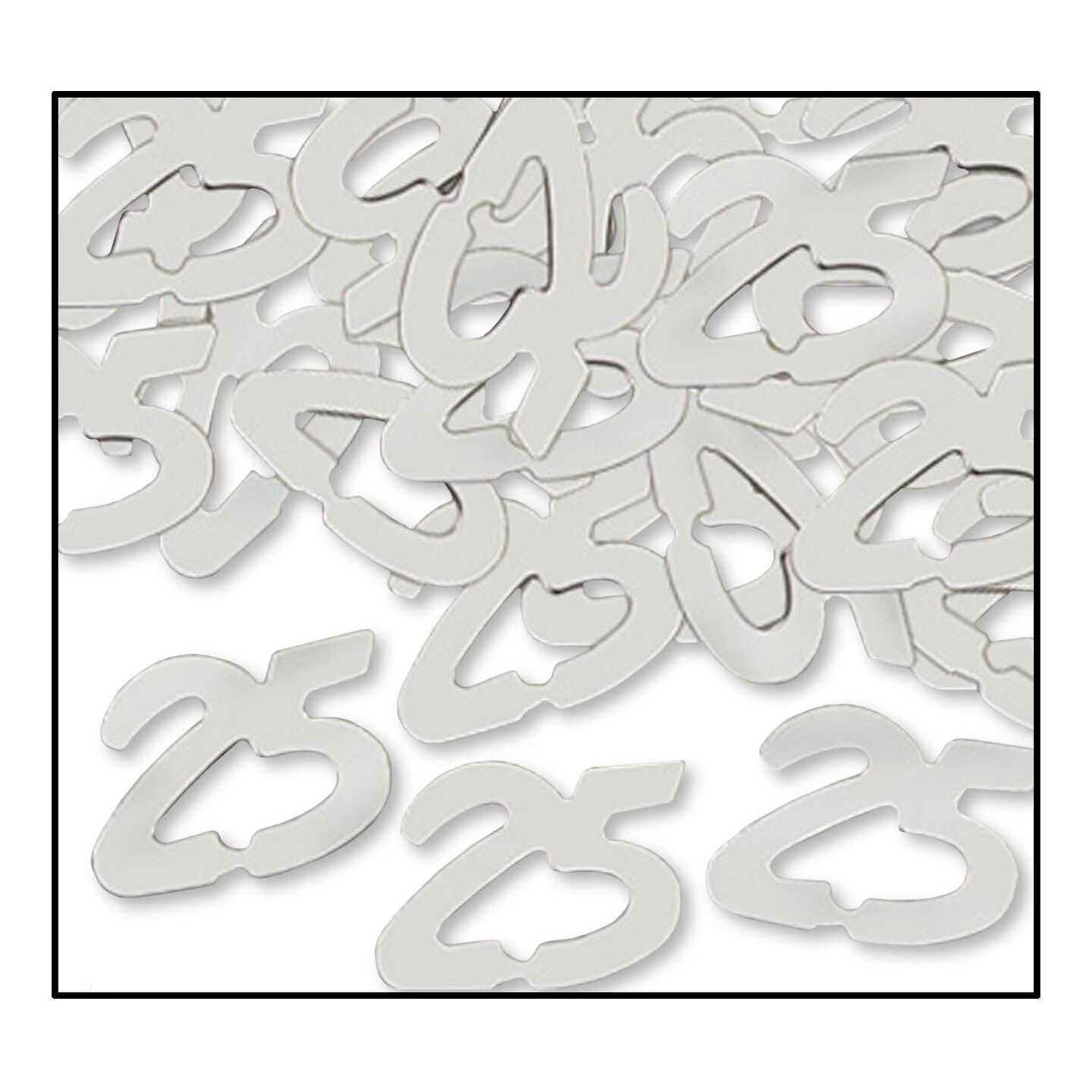 12 Pack Beistle Confetti 25th Anniversary Silhouettes silver (0.5 Oz/Pkg)