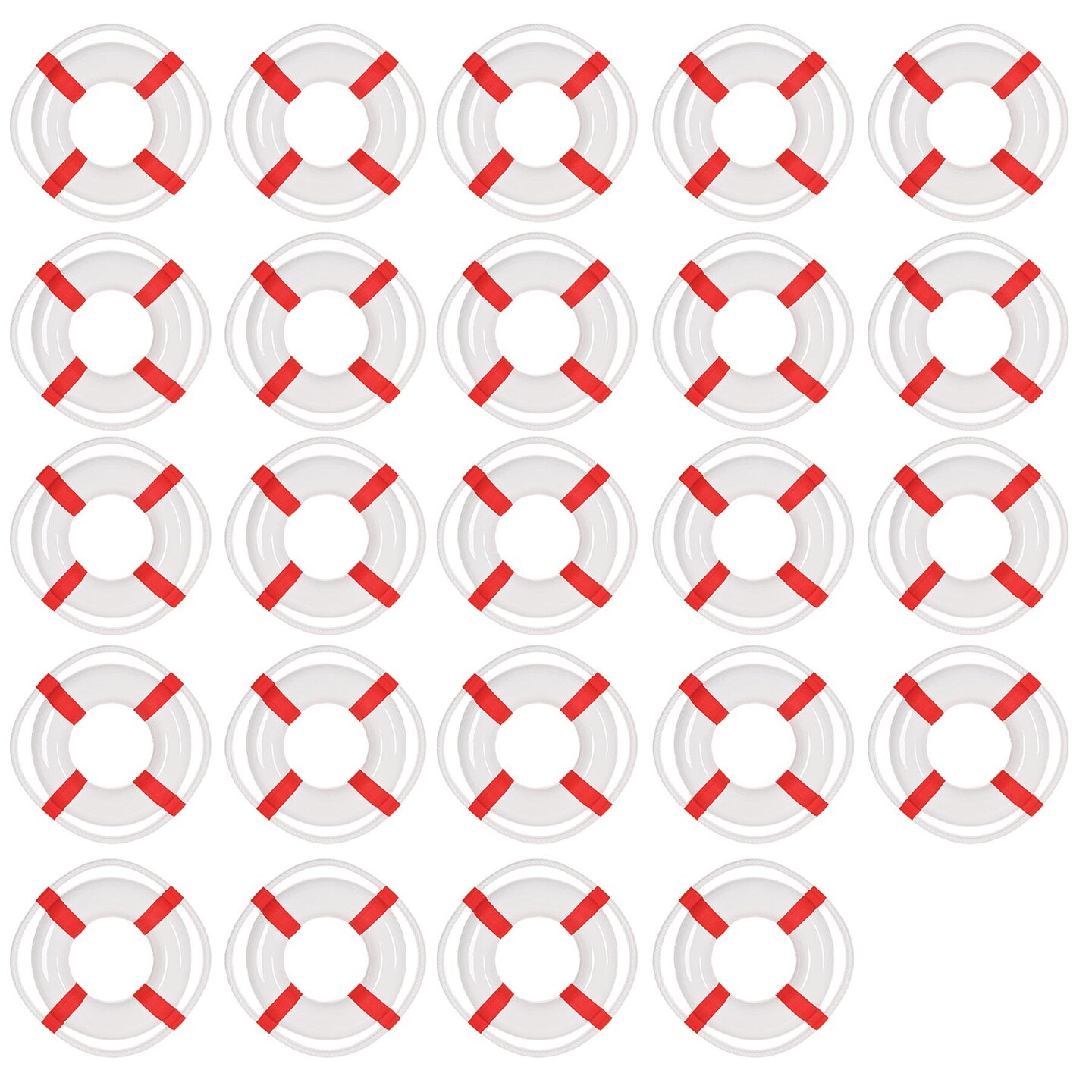 24 Pack Beistle Nautical Party Plastic Life Preserver 1 Sided