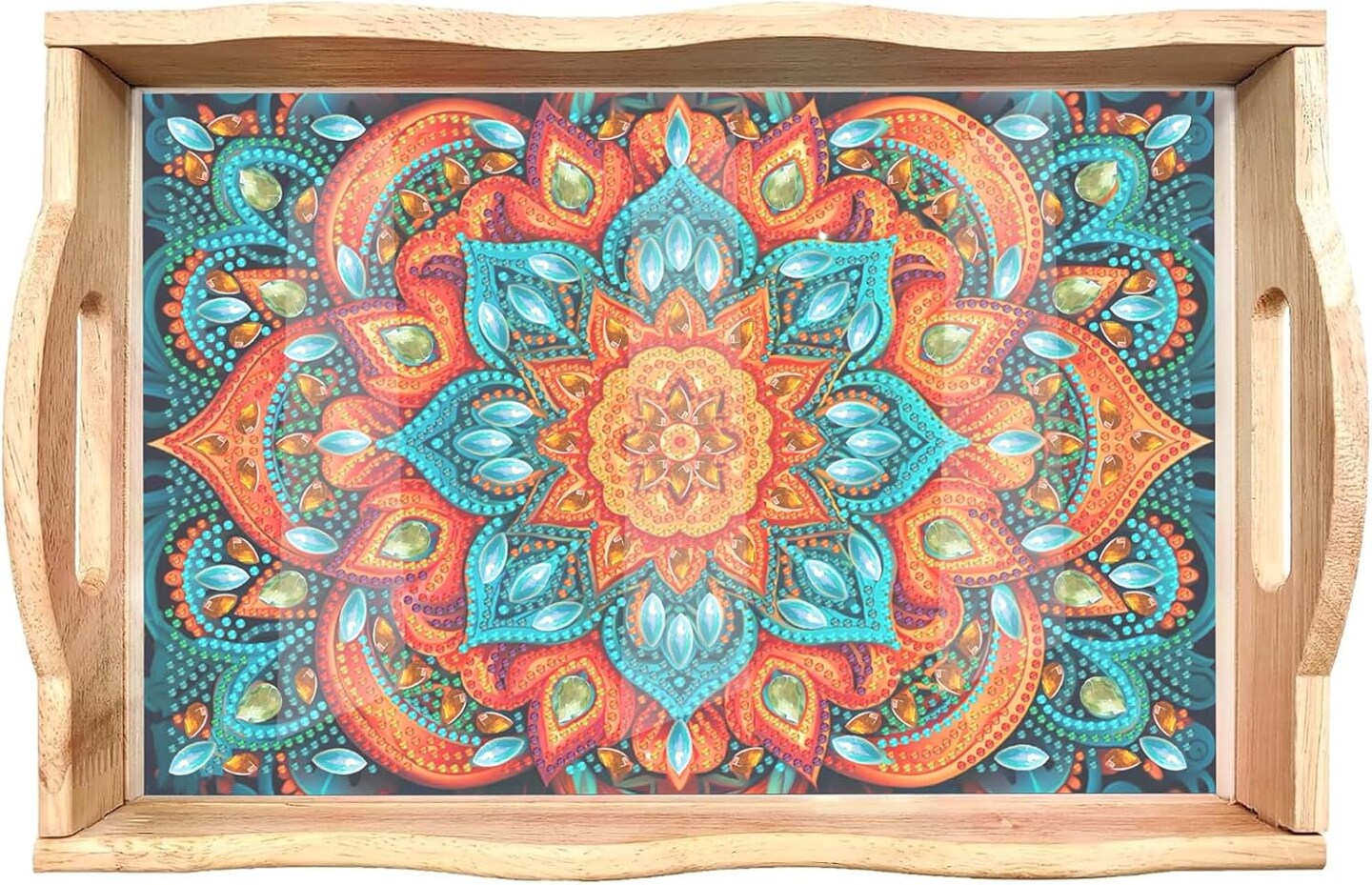 Wooden Serving Trays with Handles 5D Diamond Painting Kits for Adults, Trays Decor Diamond Arts Kits, Home or Farmhouse Decor 7.8x11.8 Inches