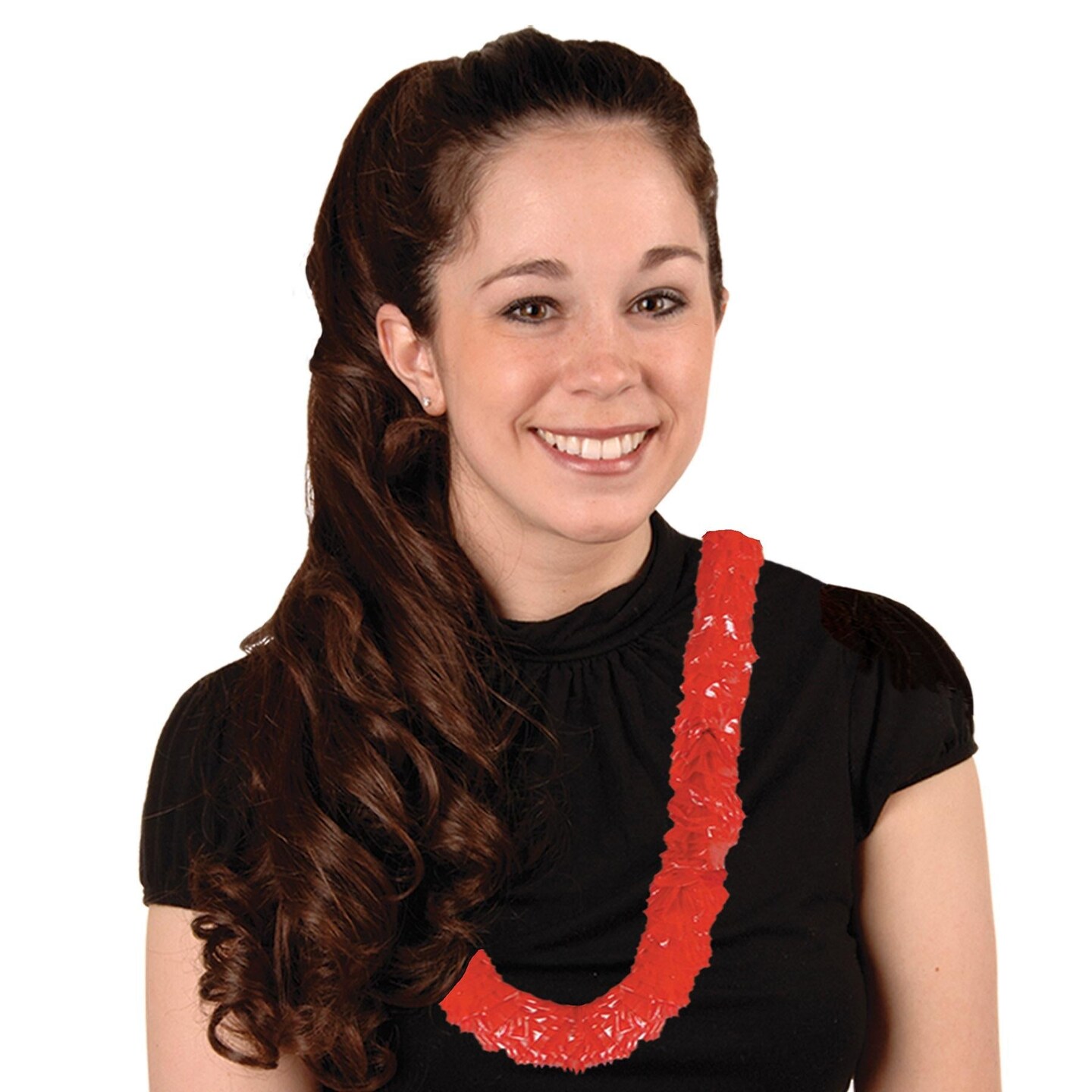 50 Pack Beistle Luau Red Party Soft-Twist Poly Leis with Labeled Box