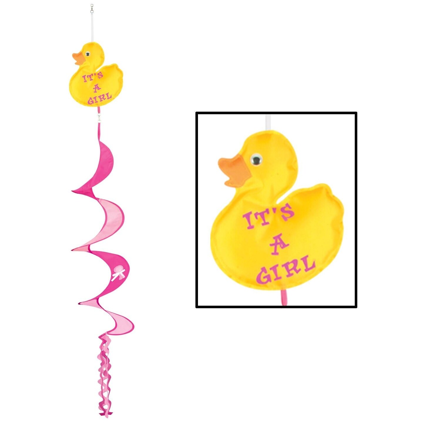 12 Piece Beistle Just Duckie It&#x27;s A Girl Wind-Spinner