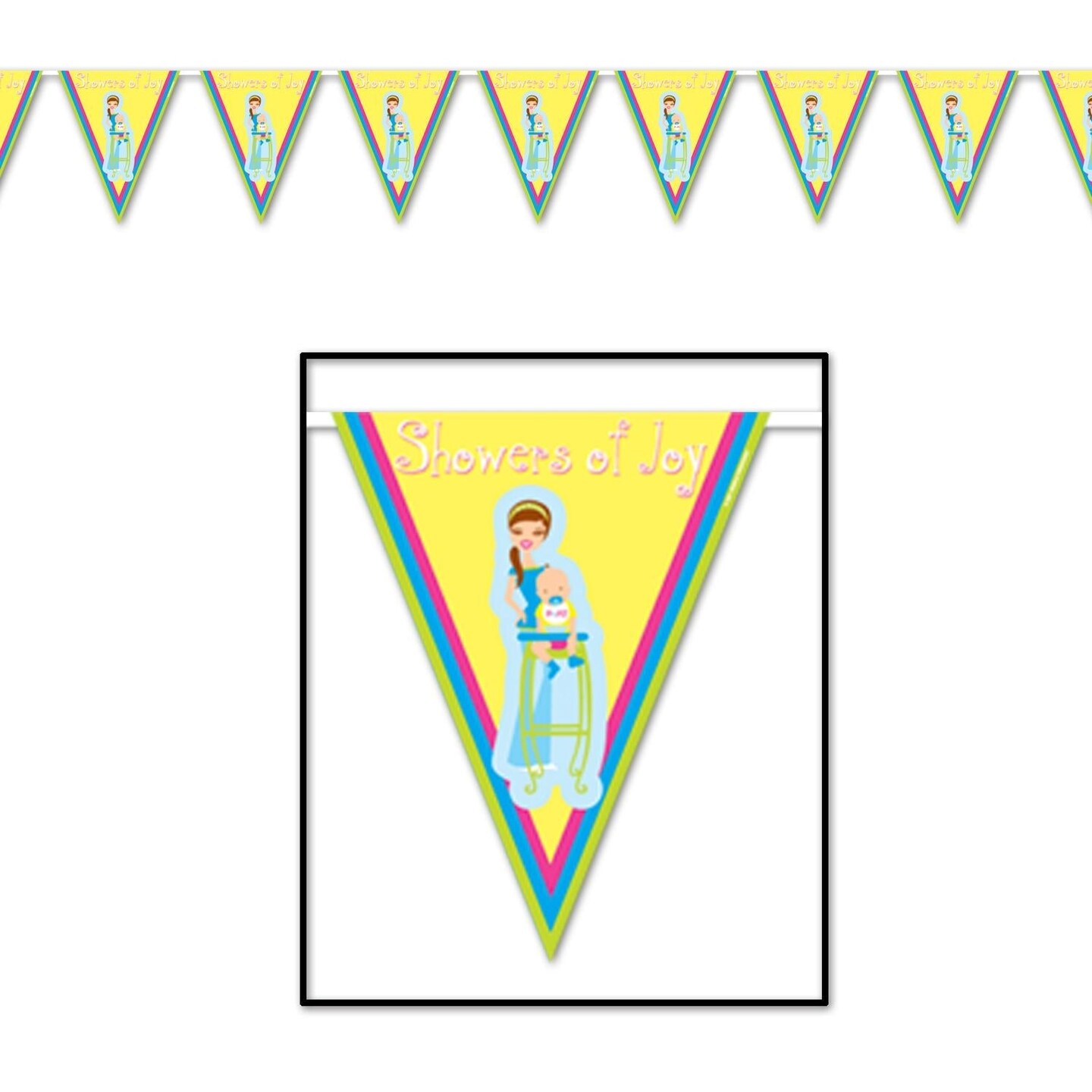 12 Pack Beistle Showers Of Joy Pennant Banner