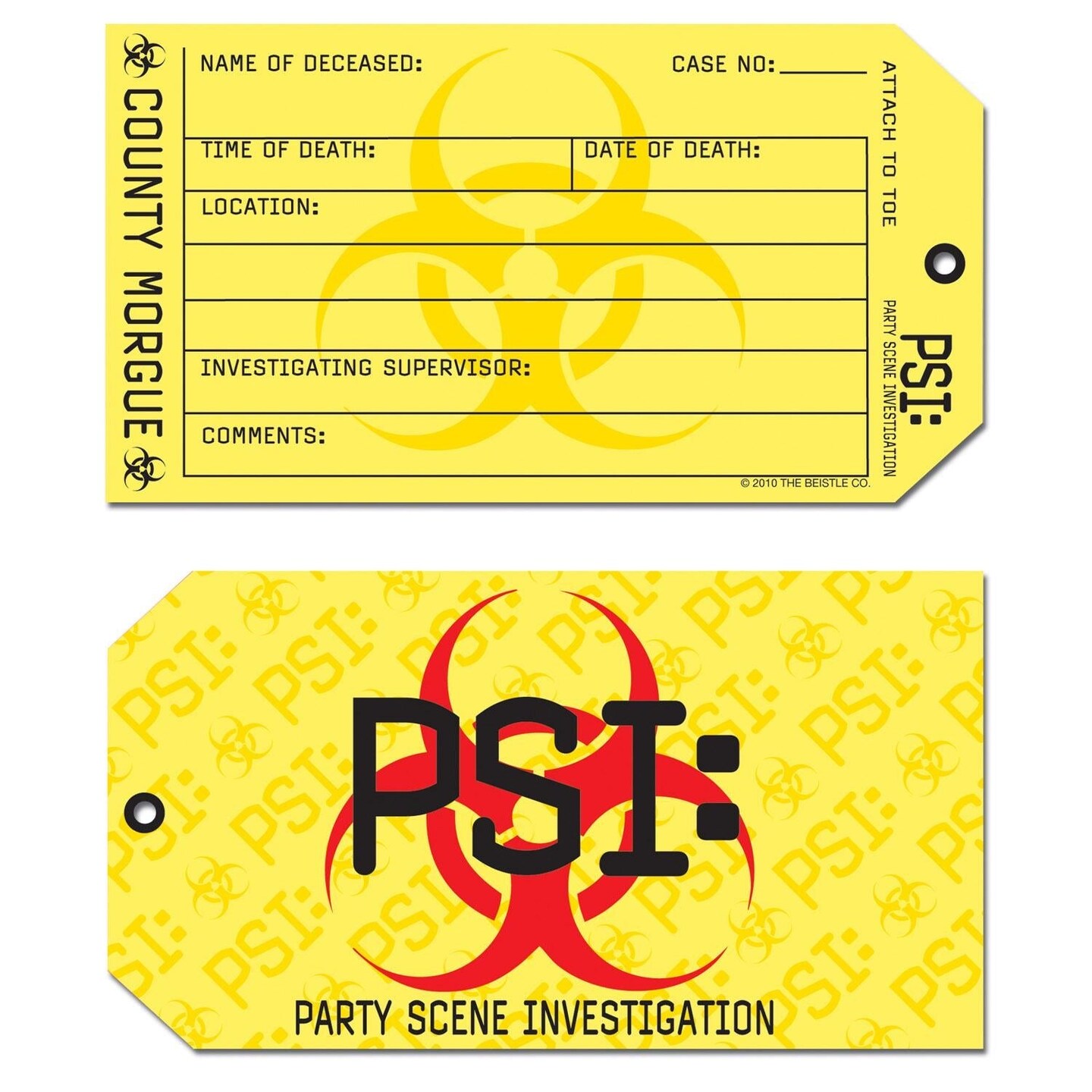 96 Pack Beistle PSI Toe Tag Party Invitations