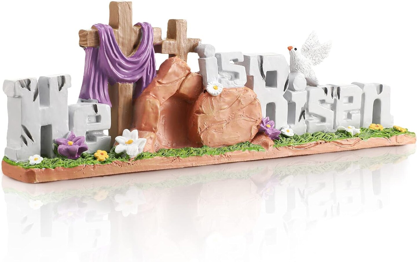 Easter Decorations Resin He is Risen Decorations Easter Table Decorations Spring Figurines Home Decor for Household and Office Table Decoration