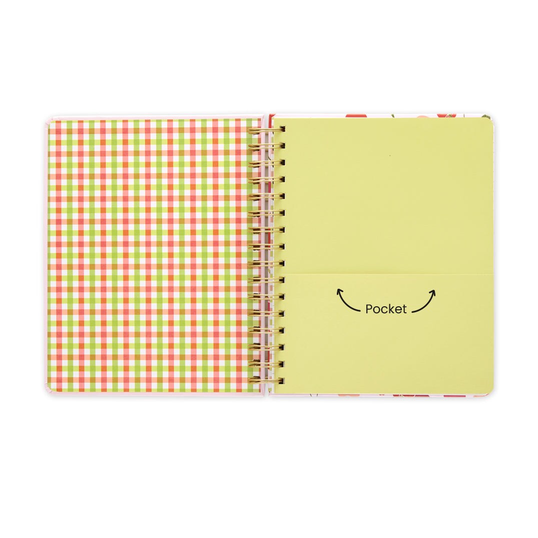 Cherry Hearts Spiral Notebook, Hardcover Journal