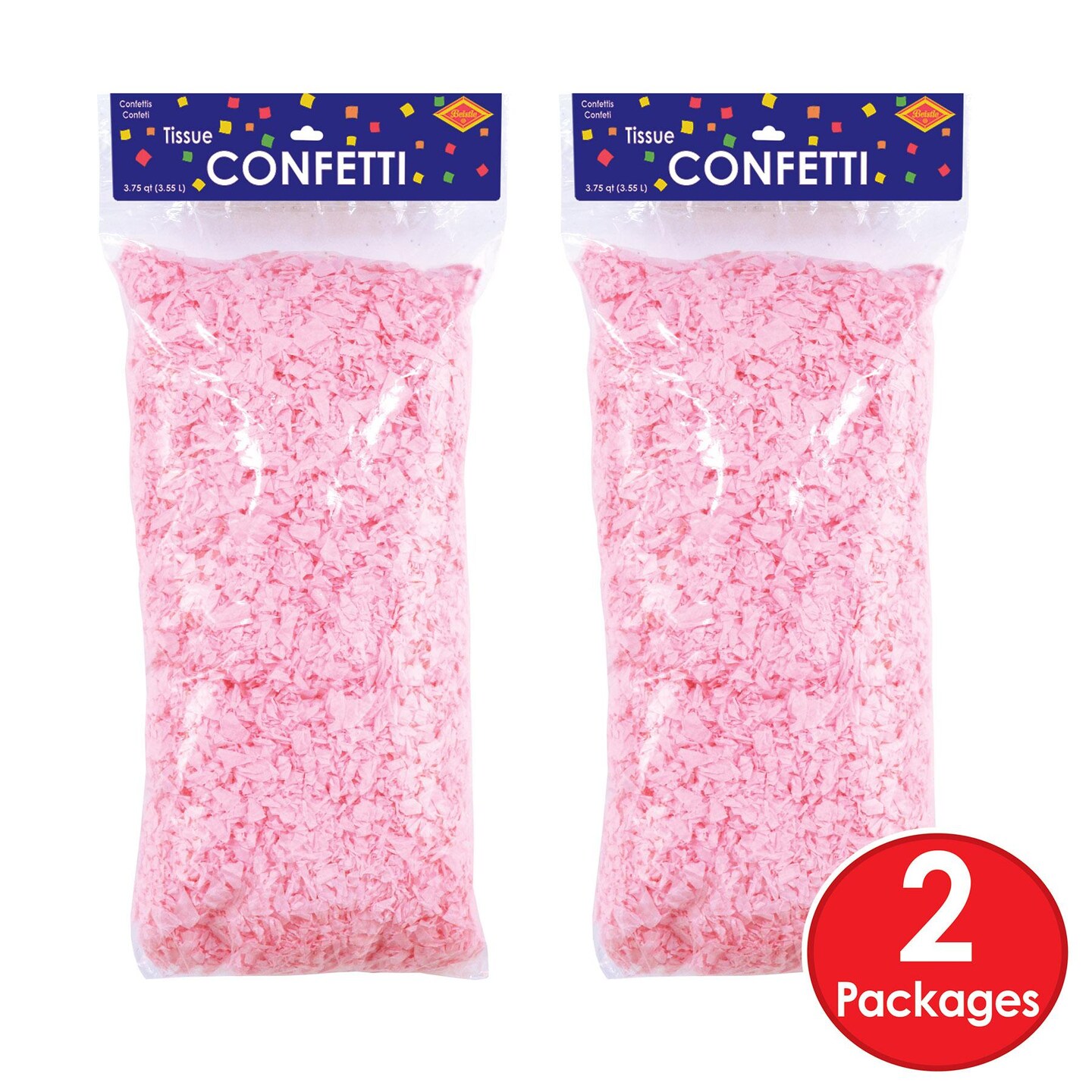 6 Pack Beistle Tissue Confetti Pink (3.75 Qt/Pkg)